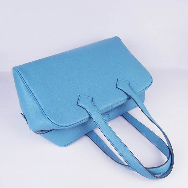 Best Replica Hermes Victoria Cowskin Leather Bag Light Blue H2802